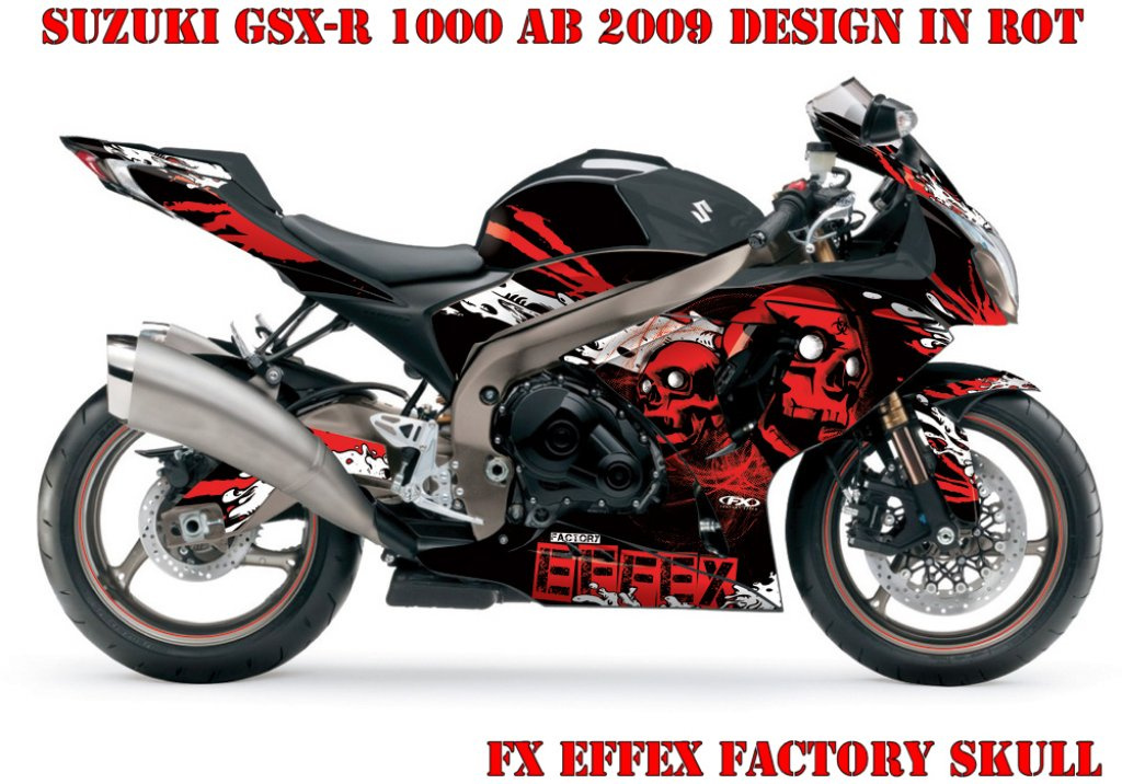 Example picture for thr colors, Skull Red for Suzuki GSX-R 1000 2009-2016